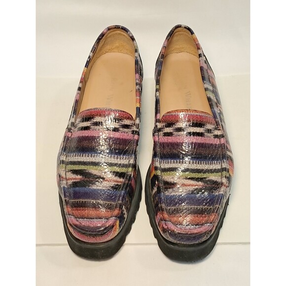 Ron White Size 40 EU/9.5 US Rita Leather Multicolored Loafer Vibram Lug Sole - Picture 2 of 8